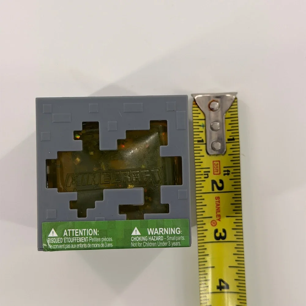 Minecraft Jelly Cube Toy Kids OS Gray Gold/Yellow Squishy Sensory Block NWT